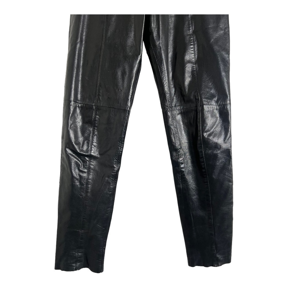 Verducci Black Vintage 80s Genuine Leather Pant Size 8 - Picture 10 of 12